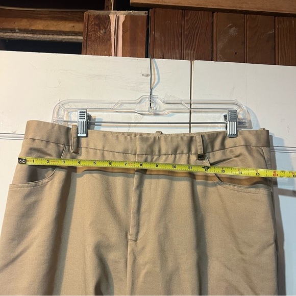 Calvin Klein Trousers Size 12 Khaki Concealed Button - Picture 3 of 7